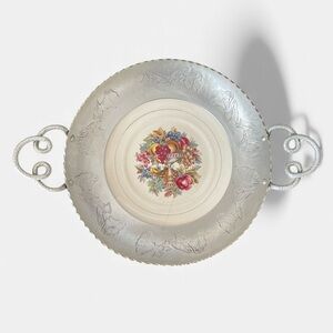 Vintage Farberware Imperial Victorian Floral Serving Tray